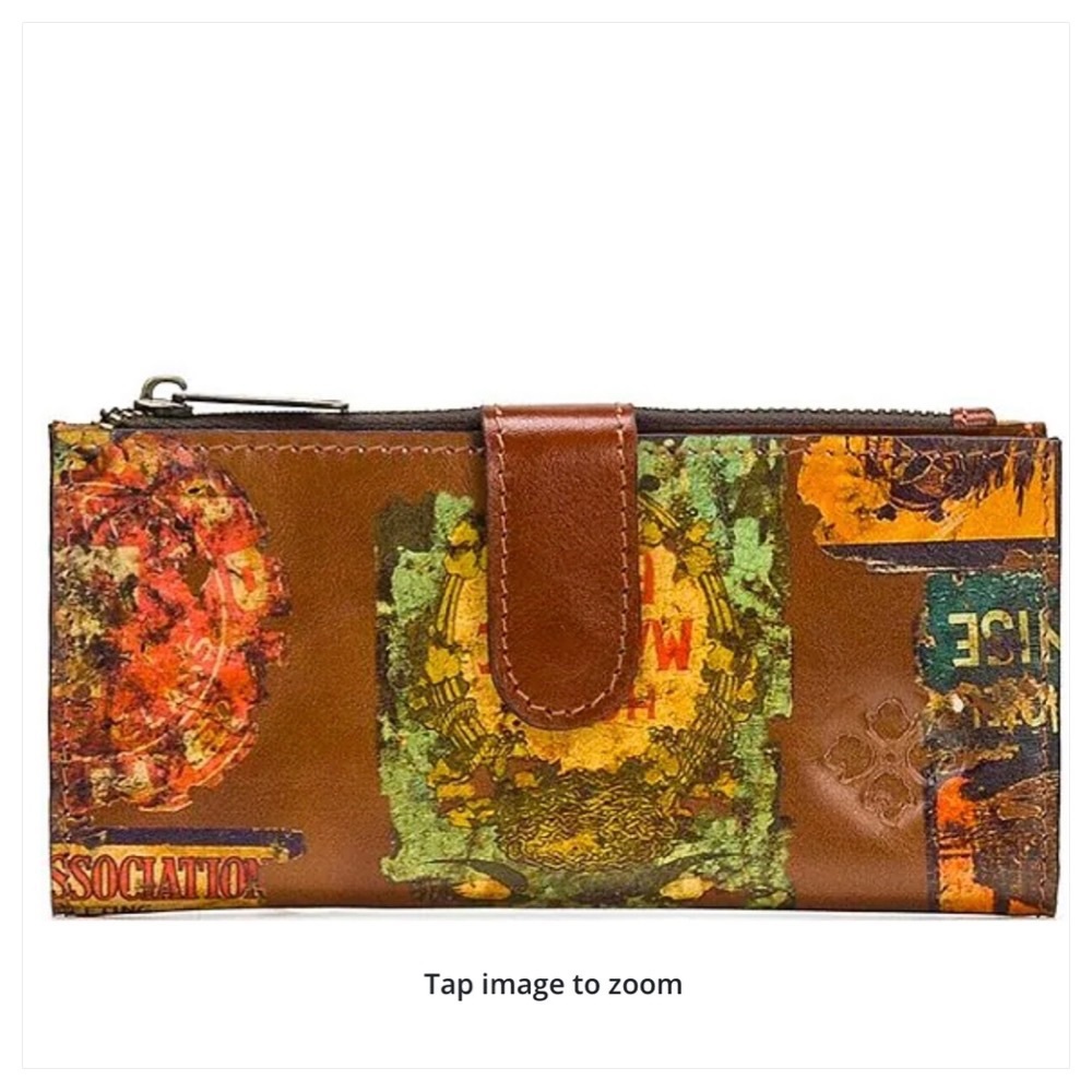 💖🆕💖Patricia Nash NAZARI Travel Sticker Print Leather RFID Wallet Collection